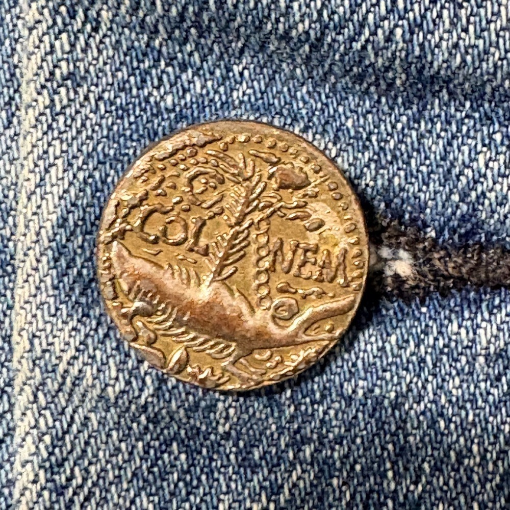 McGuire Denim Classic Blue A-Line Skirt with Metal Buttons. Patch Pockets. USA - Picture 3 of 11
